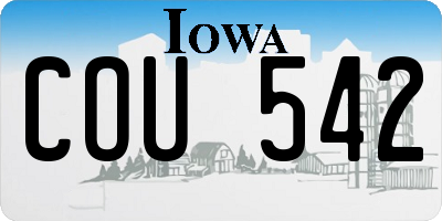 IA license plate COU542