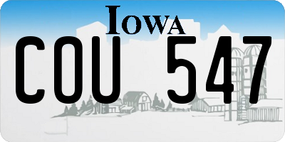 IA license plate COU547