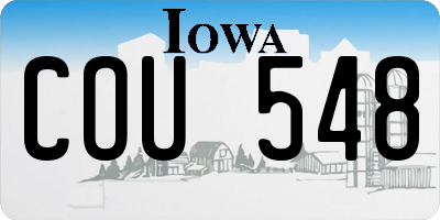 IA license plate COU548