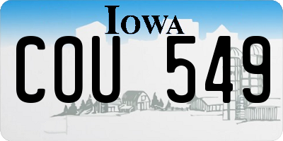 IA license plate COU549