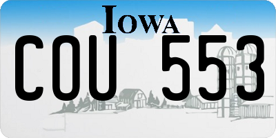 IA license plate COU553