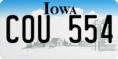 IA license plate COU554