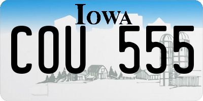 IA license plate COU555