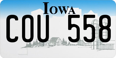 IA license plate COU558