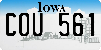 IA license plate COU561