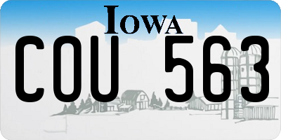 IA license plate COU563