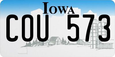 IA license plate COU573