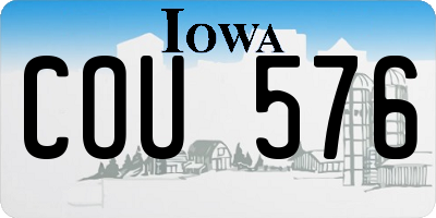 IA license plate COU576