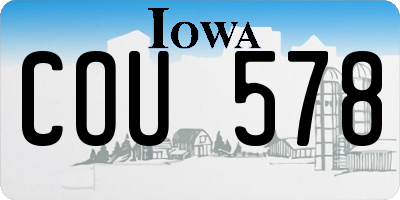 IA license plate COU578