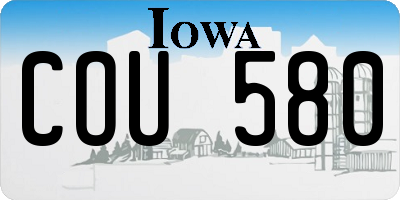 IA license plate COU580