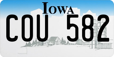 IA license plate COU582