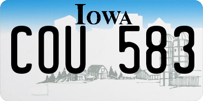 IA license plate COU583