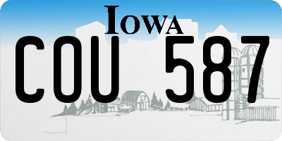 IA license plate COU587