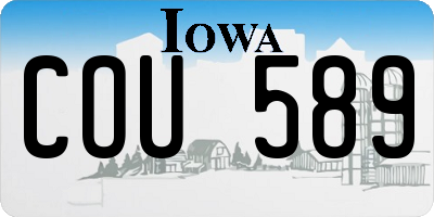IA license plate COU589