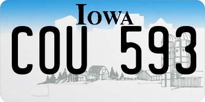 IA license plate COU593