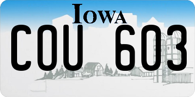 IA license plate COU603