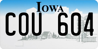 IA license plate COU604