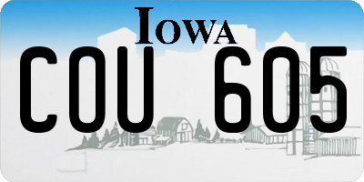 IA license plate COU605
