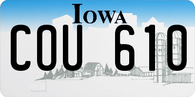 IA license plate COU610
