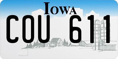 IA license plate COU611