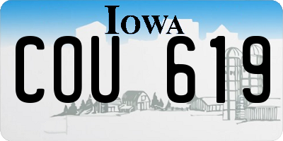 IA license plate COU619