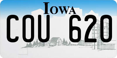 IA license plate COU620