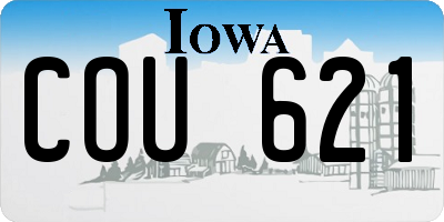 IA license plate COU621