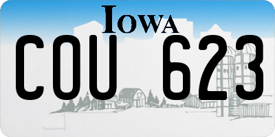 IA license plate COU623