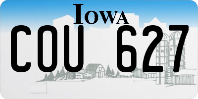 IA license plate COU627