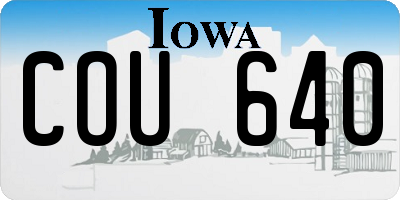 IA license plate COU640