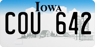 IA license plate COU642