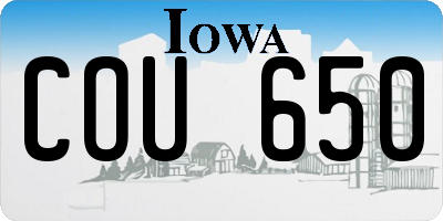 IA license plate COU650