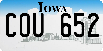 IA license plate COU652