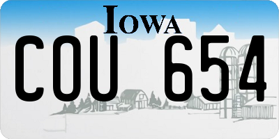 IA license plate COU654