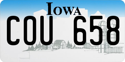 IA license plate COU658