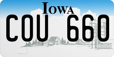 IA license plate COU660