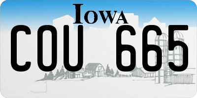IA license plate COU665