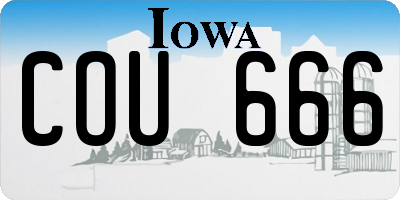 IA license plate COU666