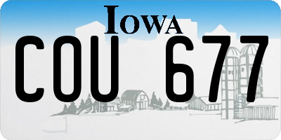 IA license plate COU677