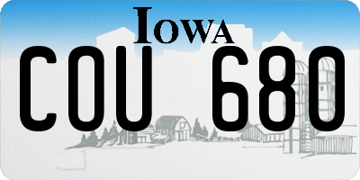 IA license plate COU680