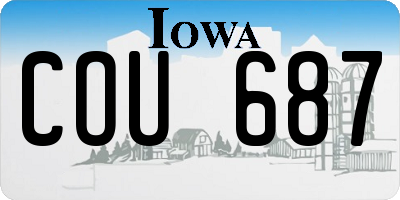 IA license plate COU687