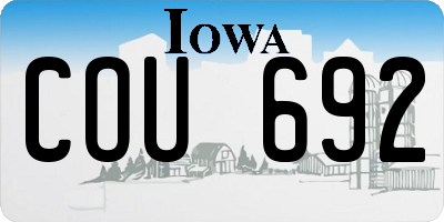 IA license plate COU692