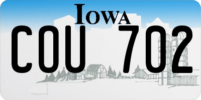 IA license plate COU702