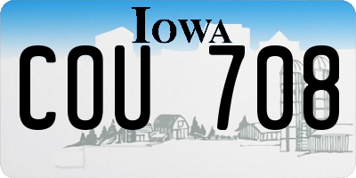 IA license plate COU708