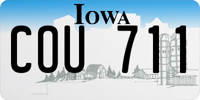 IA license plate COU711