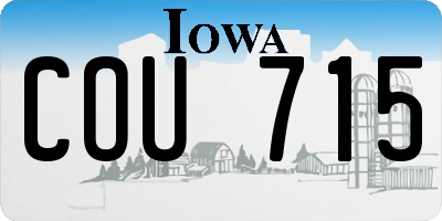 IA license plate COU715
