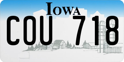IA license plate COU718