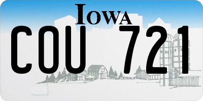 IA license plate COU721