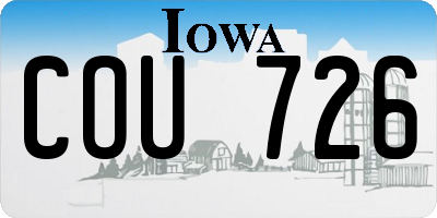IA license plate COU726