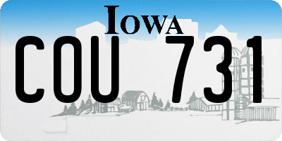 IA license plate COU731